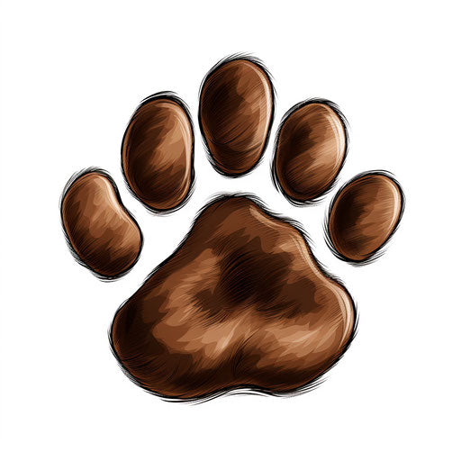 Dog paw illustration in the style of Chiaroscuro Art
