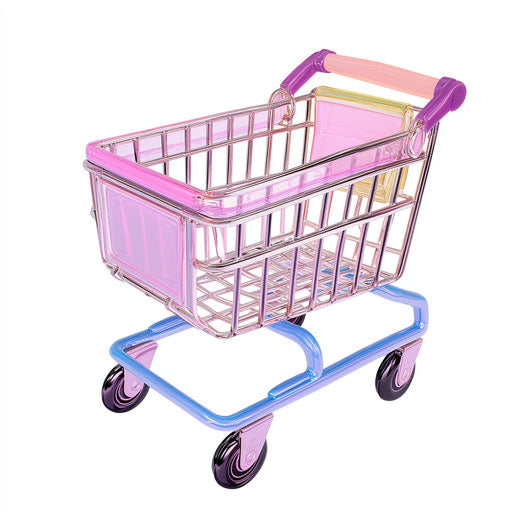 Realistic clipart of shopping cart icon, high resolution, isolated