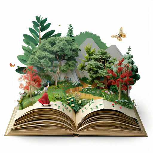 Fictional story illustration in realistic style on white backdrop