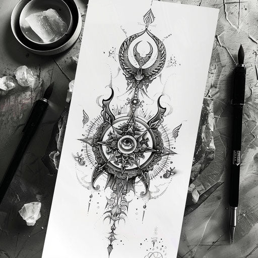 Kalinga symbol with dark themes and elaborate details