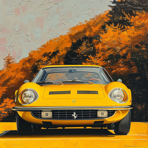 Classic bright yellow sports car