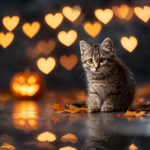 Magical ambiance with heart-shaped glowing lights