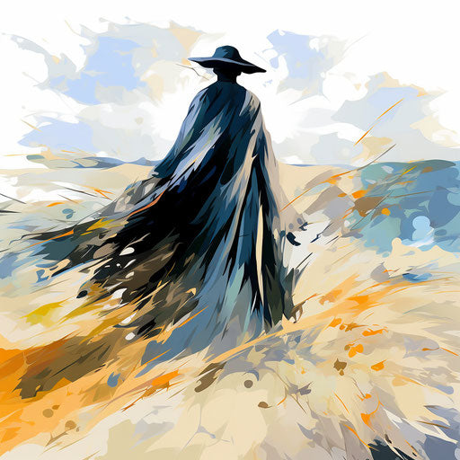 Cape clipart in the style of Impressionistic Art, on white background