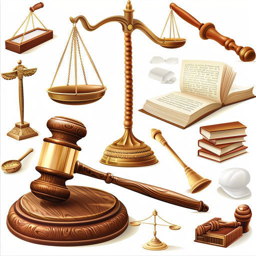 Photo realistic law clipart on white background
