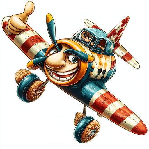 Expressive Plane Caricature Clipart to Enliven Spaces