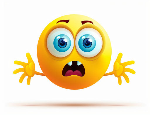 Scared emoji, vector illustration, white background, cute cartoon style