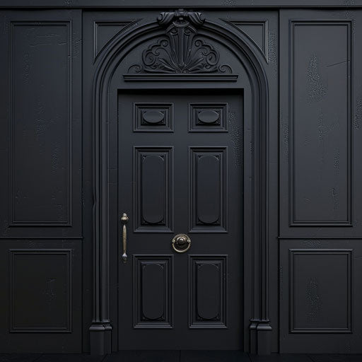 Door clipart in realistic style on dark charcoal background