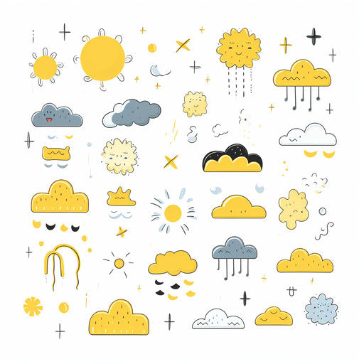 Minimalist weather illustration on white background