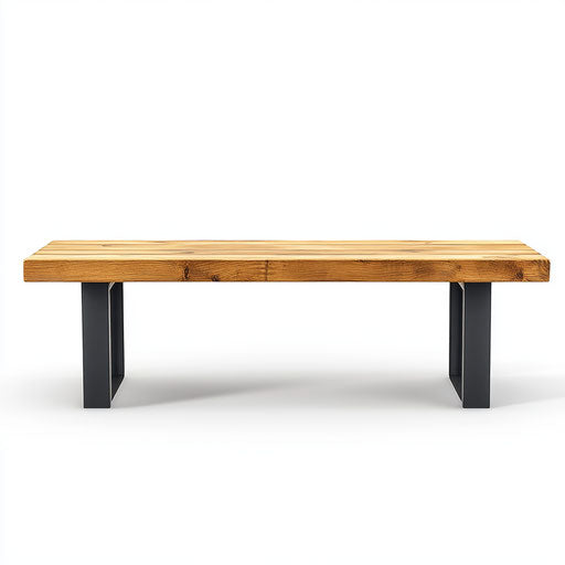3D Dining Bench on flat white background