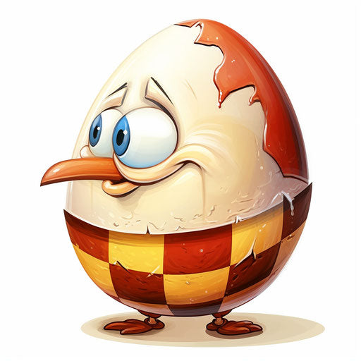 Humpty Dumpty clipart in the style of Oil painting, on a white background