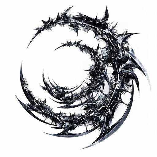 Dynamic cyber tribal tattoo with 3D effect