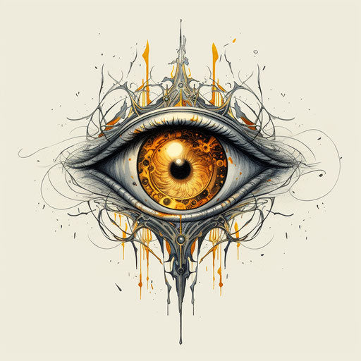 Eye with light in opening, watercolor eccentricity