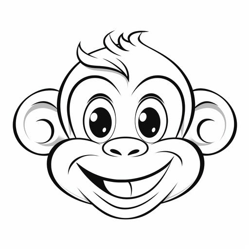 Smiling monkey in child's drawing style