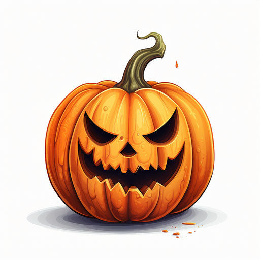 Halloween pumpkin in Chiaroscuro Art on white background