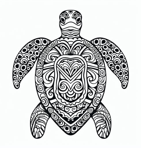 Polynesian sea turtle tattoo with intricate geometric style