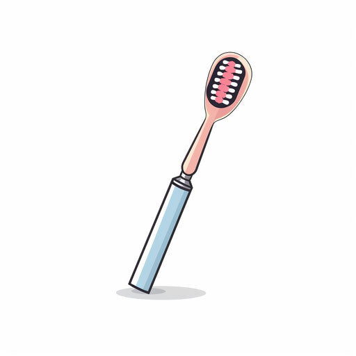 Minimalist toothbrush artwork on white background
