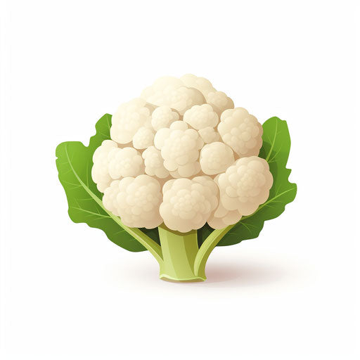 Minimalist cauliflower illustration on white background