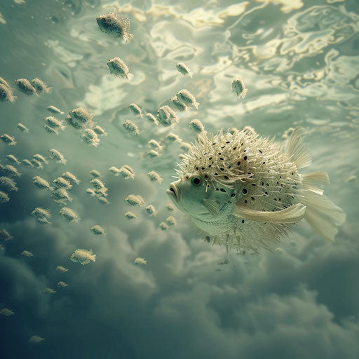 Pufferfish gracefully swimming in open water