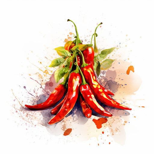 Chilli clipart in Impressionistic Art style