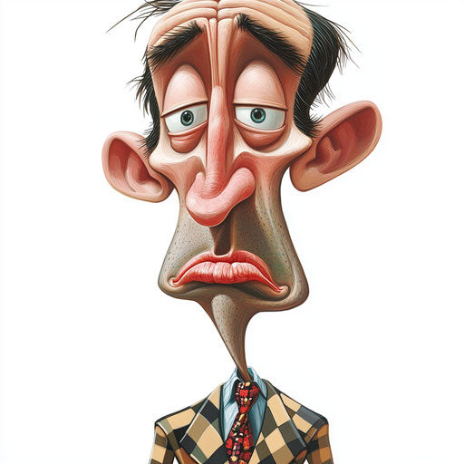 Humorous caricature of a hotel with human characteristics