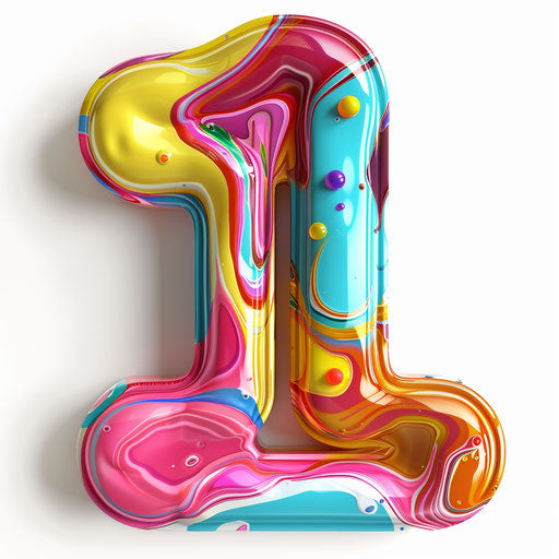 Realistic number 1 illustration on white background