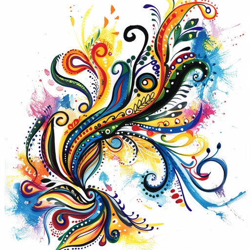 Expressionist tattoo sketch of a Mehndi pattern