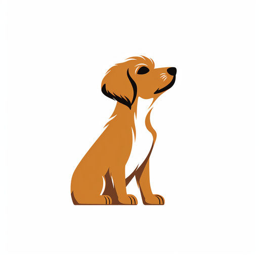 Simple dog clipart in Minimalist style, on a white background