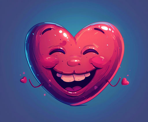 Illustration of smiling happy heart cartoon