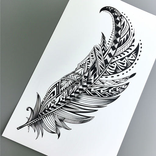 Tribal feather tattoo design