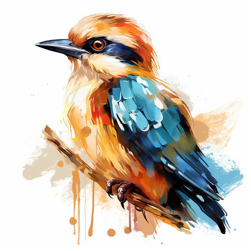 Bird artwork in oil painting style