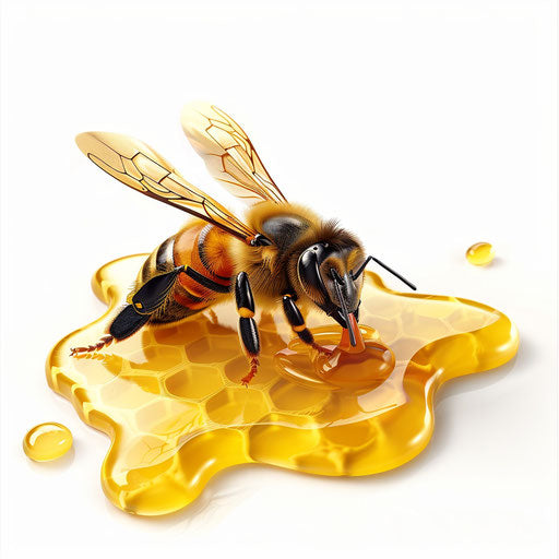 Realistic honey illustration against white background with shadows