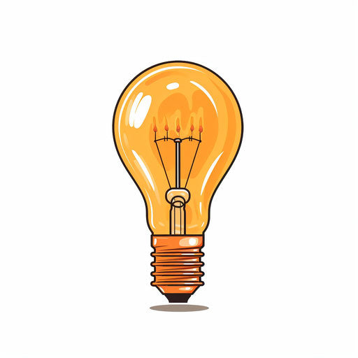 Minimalist style lightbulb illustration, on white background