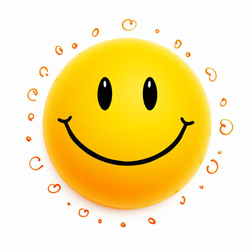 Minimalist style smiley face clipart on white background