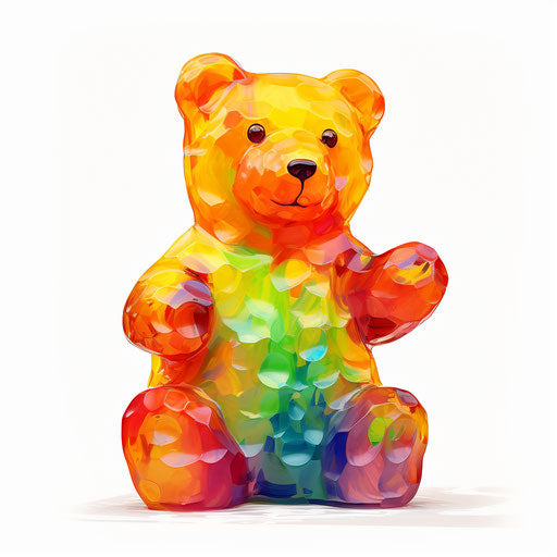 Gummy bear illustration in the style of Impressionistic Art