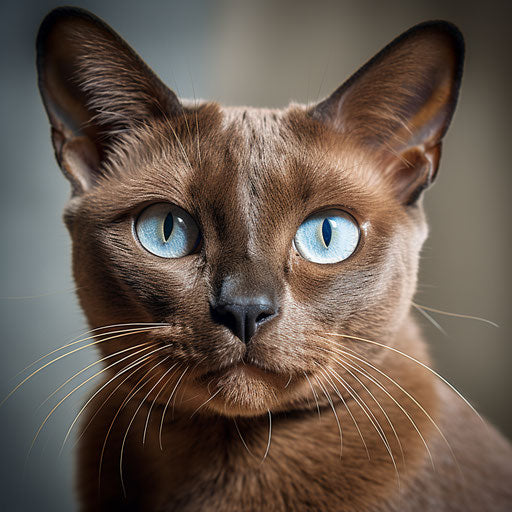Burmese cat close-up of the face