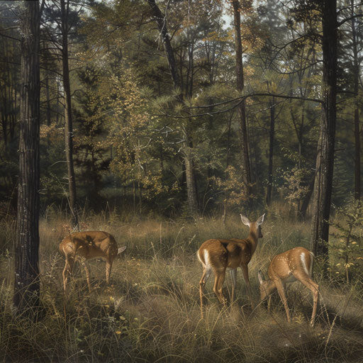 Transition zone between forest and meadow in white-tailed deer habitat