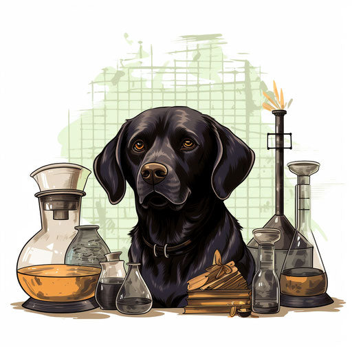 Laboratory illustration in the style of Chiaroscuro Art