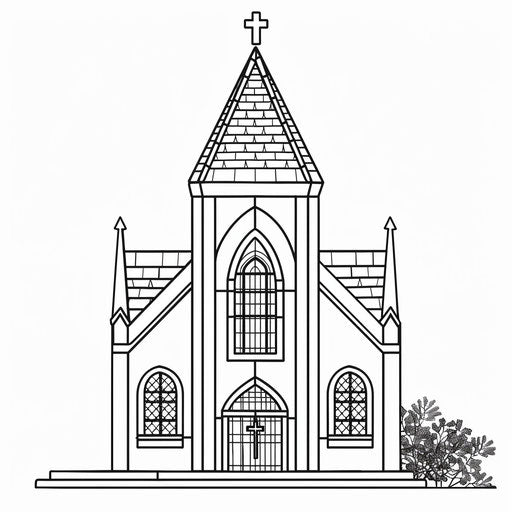 Church with large stained glass coloring