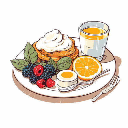 Minimalist style breakfast clipart on white background