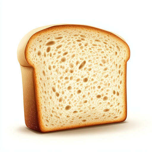 3D bread on white background, realistic style