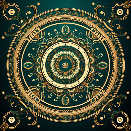 Circular Indian ornament seamless pattern