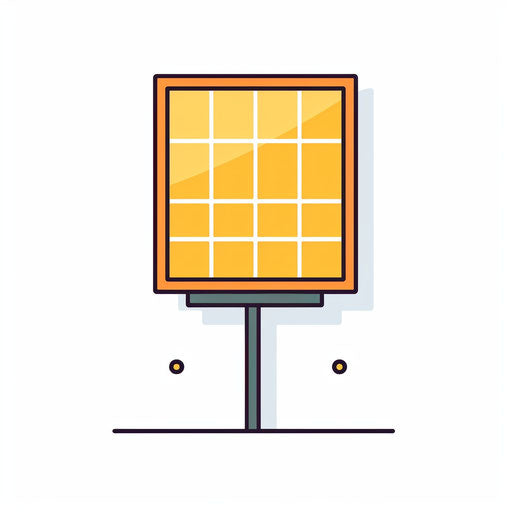 Minimalist solar panel on white background