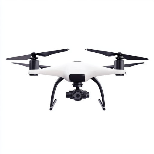 3D drone on white background, realistic clipart