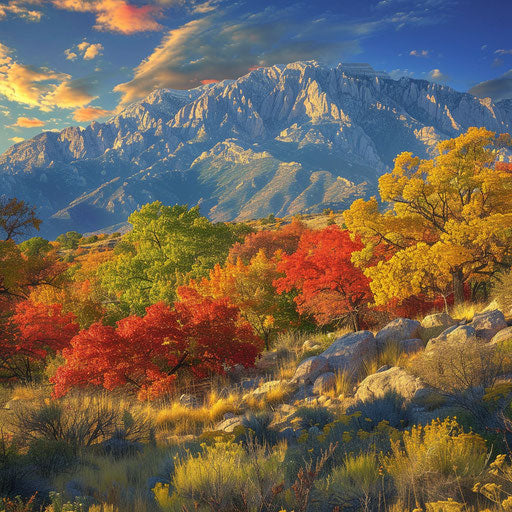 Autumn mountains with colorful foliage, Kevin McNeal style