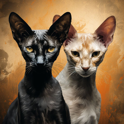 Two oriental shorthair cats