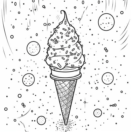 Ice cream cone with sprinkles