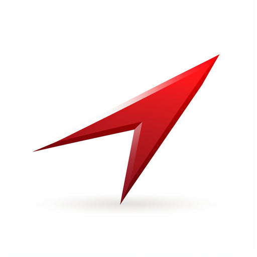 Red arrow in Minimalist style on white background