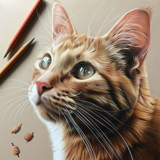 Brown cat drawing