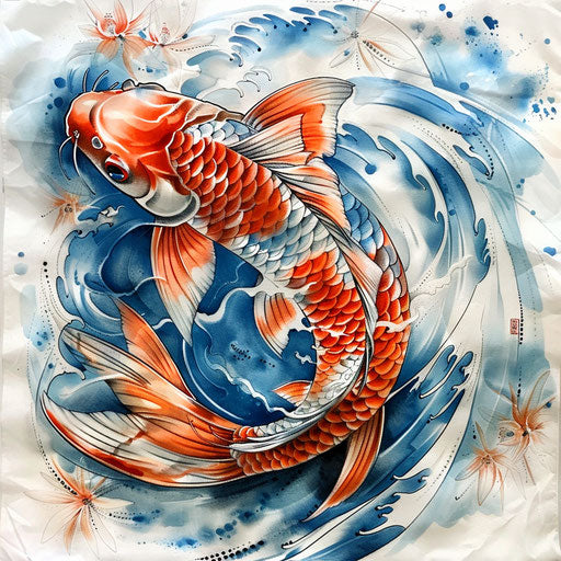 Vibrant koi fish tattoo design