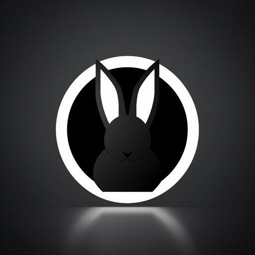 High contrast rabbit icon in chiaroscuro style